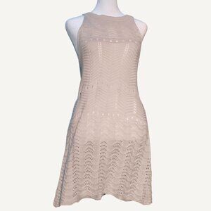 🌾 KNIT BOHO SLEEVELESS DRESS WITH TEXTURED PATTERN